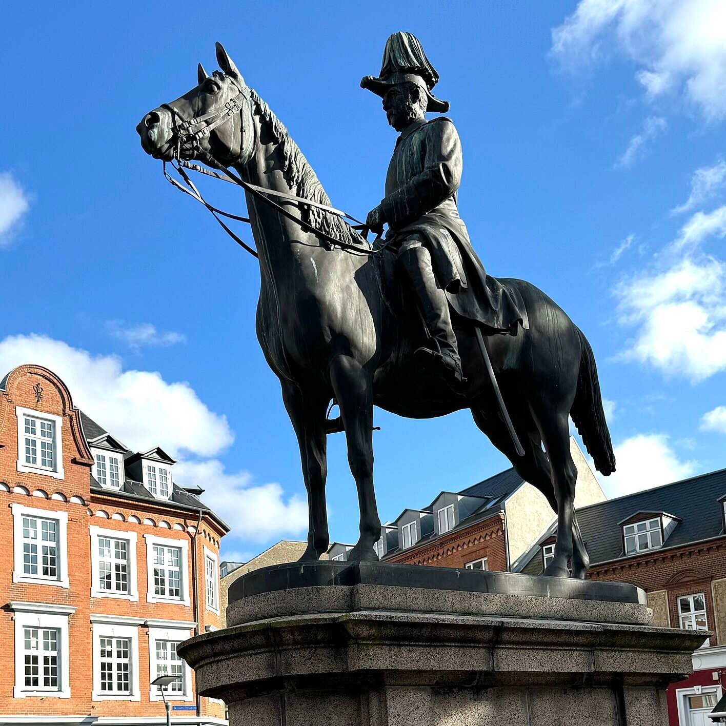 Rytterstatue på Schweizerpladsen i Slagelse